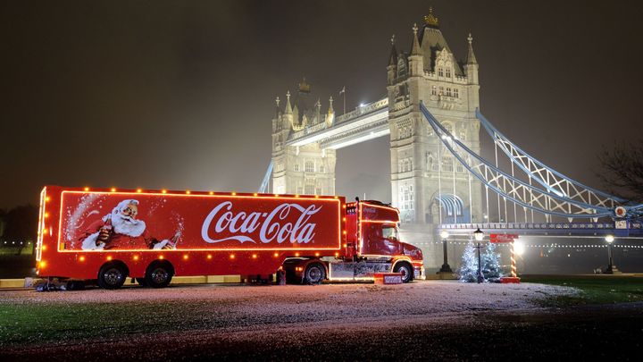 The Coca-Cola truck is coming to town.