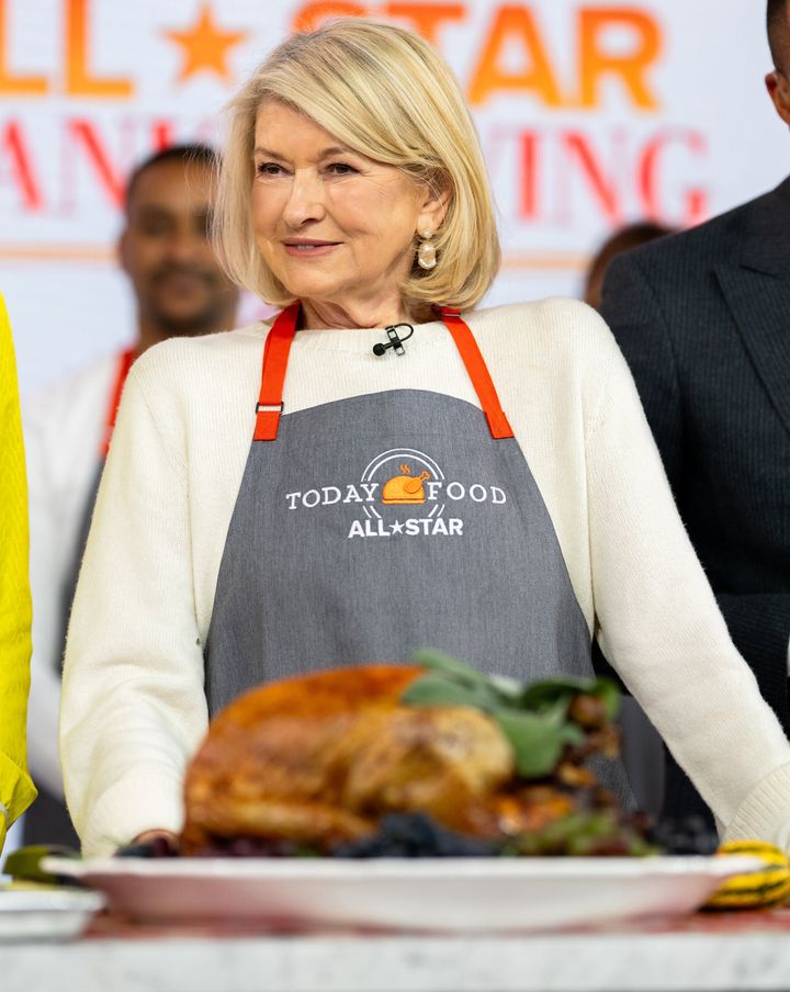 Martha Stewart stops by the Thanksgiving Day episode of NBC's "Today." Though she canceled a gathering at her house, she showed off the 30 pies she made on Instagram on Wednesday.