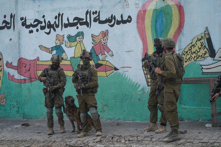 Israeli soldiers are seen during a ground operation in the Gaza Strip on Nov. 22. 