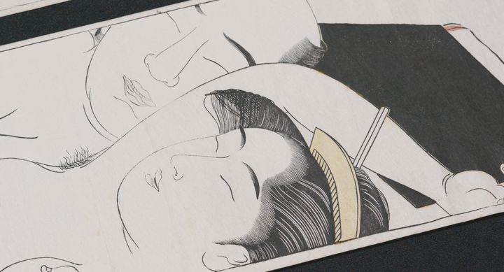 「袖の巻」鳥居清長・画（浦上蒼穹堂）、映画『春の画 SHUNGA』より