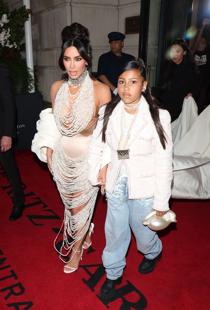 Kim Kardashian's daughter wasn't the biggest fan of her look for the 2023 Met Gala, seen here in May.