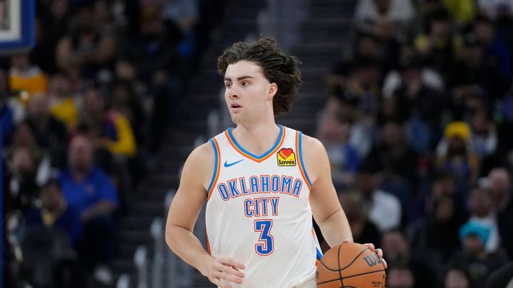 Oklahoma City Thunder guard Josh Giddey is seen at an NBA game against the Golden State Warriors in San Francisco on Nov. 18.