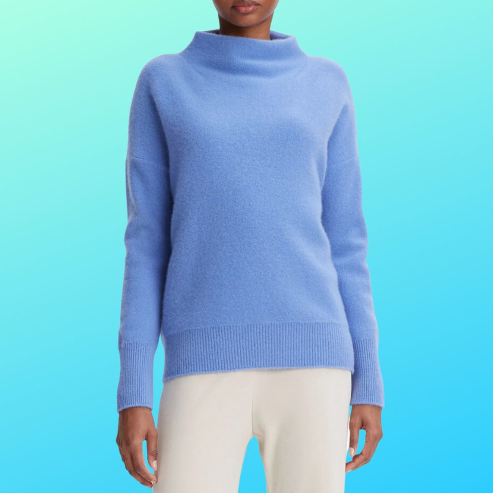 A Vince boiled cashmere funnel-neck pullover (25% off list price)