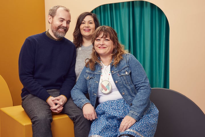 Joe Peeler, Rebecca Landsberry-Baker (center) and Angel Ellis at the Sundance Film Festival in January.