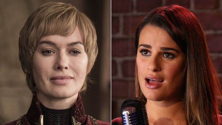 Lena Headey as Cersei Lannister on "Game of Thrones" and Lea Michele as Rachel Berry on "Glee."