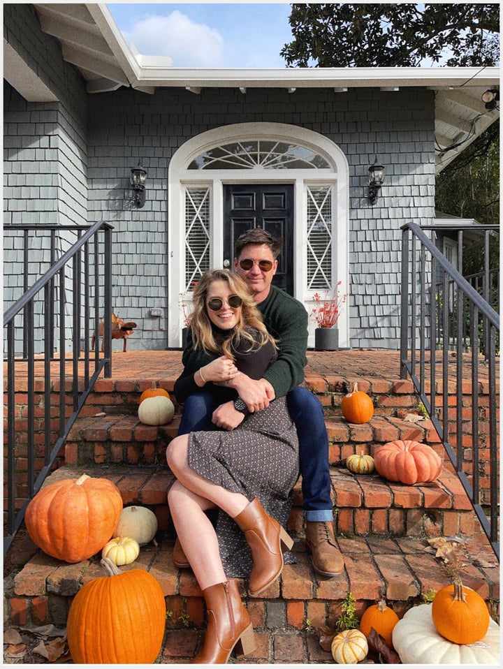 Danielle Riley (left) and her golden retriever husband, Walt. "The relationship at first really helped me reflect on just how much I would tolerate in past relationships,” she said.