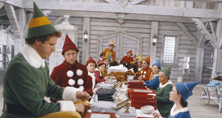 A scene from Elf, starring Will Ferrell as Buddy.