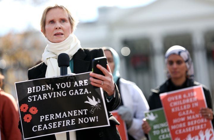 Nixon called for a permanent cease-fire Monday while announcing her hunger strike.