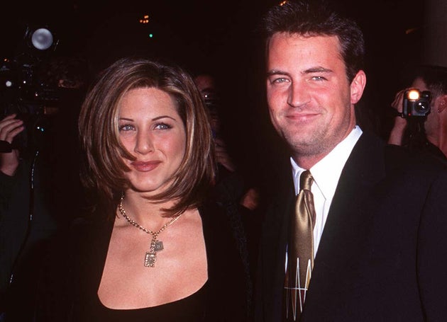 Jennifer Aniston and Matthew Perry pictured together in the early years of Friends' success