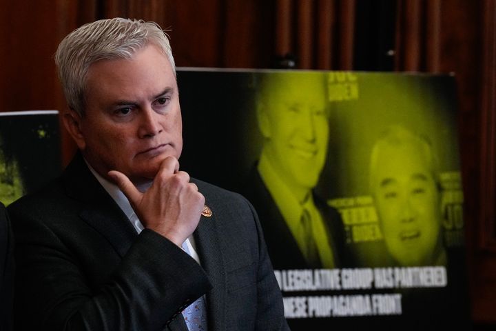 Rep. James Comer (R-Ky.) attends a news conference with House Republican leadership at the U.S. Capitol on Nov. 29. They spoke on a range of issues, including their impeachment inquiry into President Joe Biden.