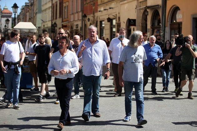 The presenting trio pictured on location in Poland last year