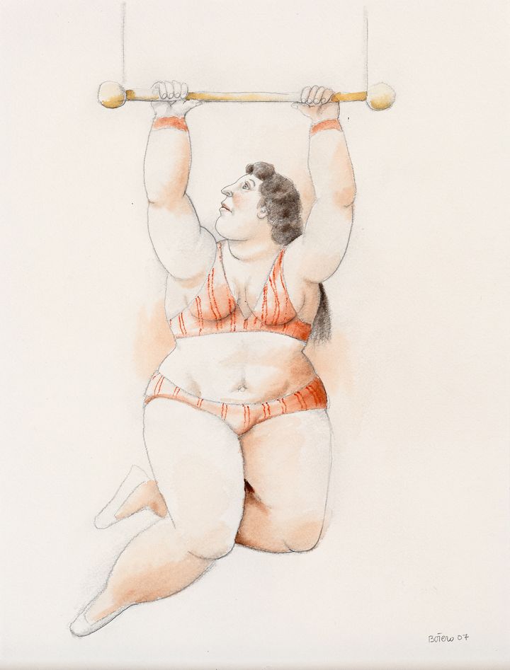 F.Botero, Γυναίκα, υδατογραφία και μολύβι σε χαρτί, 41Χ31cm, Εκτίμηση 85.000-125.000 ευρώ. 