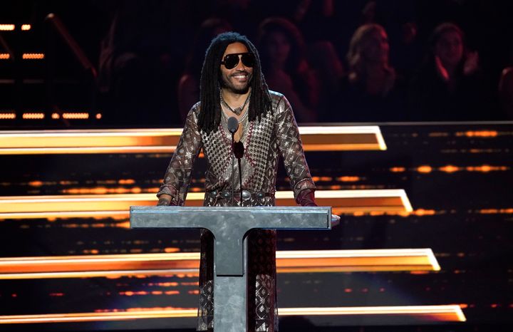 Lenny Kravitz speaks at the Rock & Roll Hall of Fame Induction Ceremony on Nov. 5, 2022, in Los Angeles.