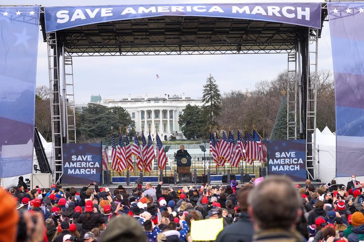 President Donald Trump speaks at the "Save America March" rally in Washington, D.C., on Jan. 6, 2021.