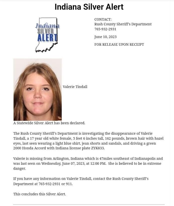 A statewide missing person alert was issued for Valerie Tindall days after she disappeared.