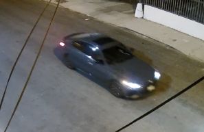 The Los Angeles Police Department is searching for the owner of this dark-colored vehicle.