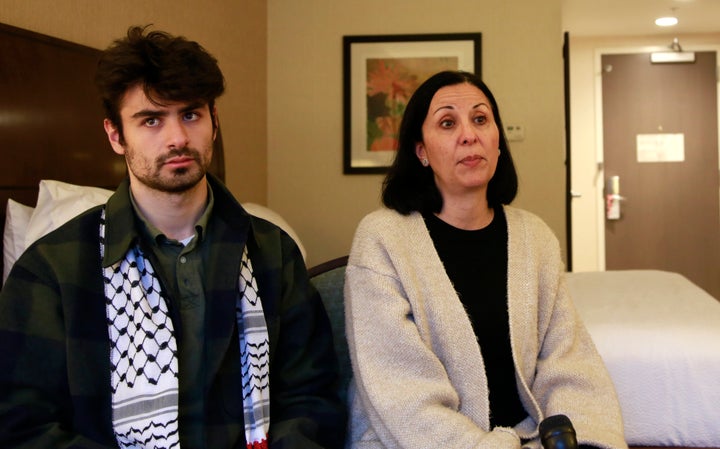 Tamara Tamimi and her son, Kinnan Abdalhamid, 20, speak about the Nov. 25, 2023, shooting that injured Kinnan and his two friends, an attack being investigated as a possible hate crime, during an interview on Dec. 1, 2023, in Burlington, Vermont. 