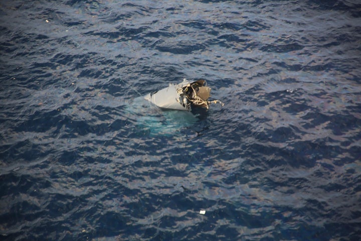 In this photo provided by Japan Coast Guard, debris believed to be from a U.S. military Osprey aircraft is seen off the coast of Yakushima Island in Kagoshima Prefecture in Japan Wednesday, Nov. 29, 2023.
