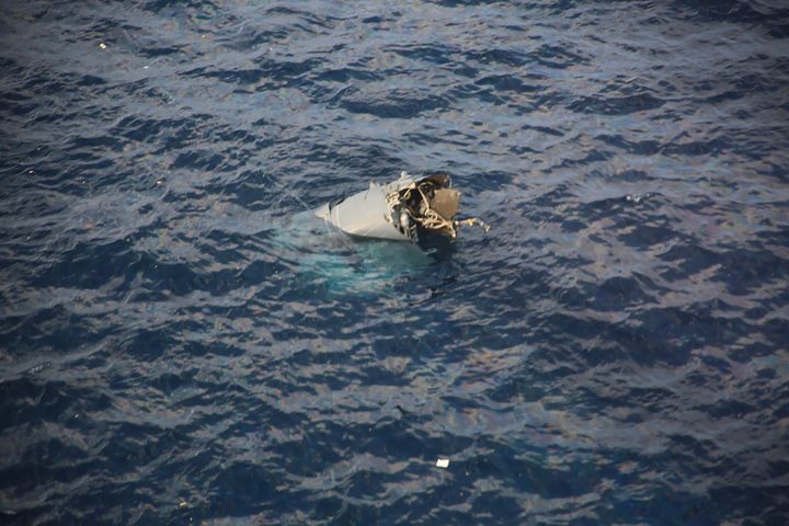 In this photo provided by Japan Coast Guard, debris believed to be from a U.S. military Osprey aircraft is seen off the coast of Yakushima Island in Kagoshima Prefecture in Japan Wednesday, Nov. 29, 2023. 