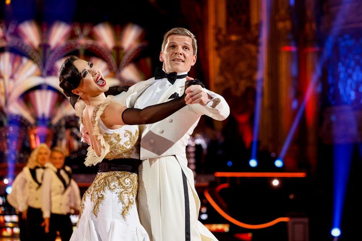 Nigel Harman and Katya Jones dancing together in Blackpool