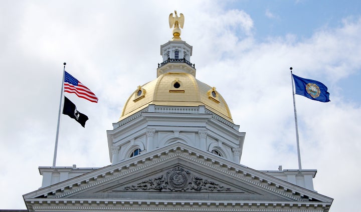 The gold dome of the New Hampshire Capitol building in Concord.