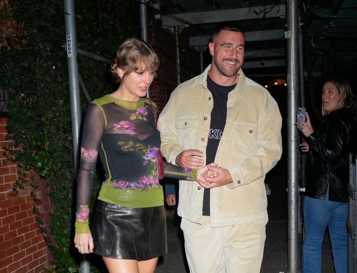 Taylor Swift and Travis Kelce photographed together on Oct. 15 in New York City.