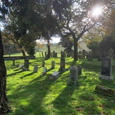 The Tundergarth Church graveyard in Lockerbie, Scotland. "In the field behind, many bodies were found, including Theo Cohen," the author writes.