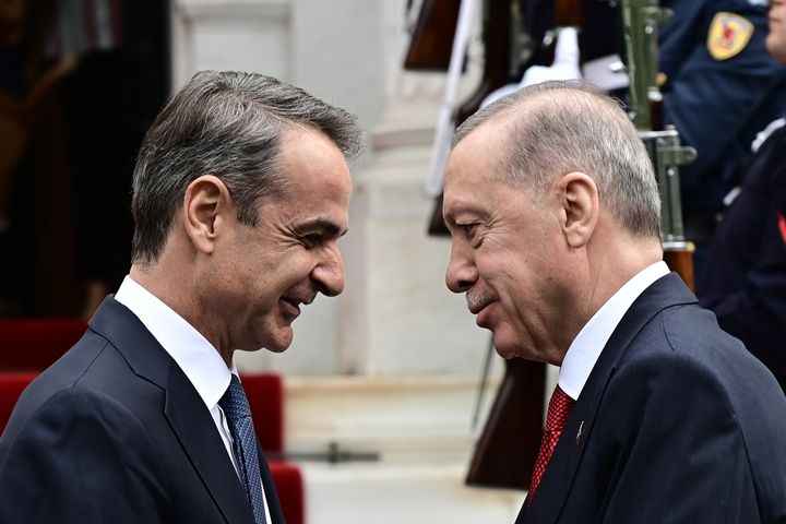 Συνάντηση του Πρωθυπουργού Κυριάκου Μητσοτάκη με τον Πρόεδρο της Δημοκρατίας της Τουρκίας Recep Tayyip Erdogan, Πέμπτη 7 Δεκεμβρίου 2023. (ΜΙΧΑΛΗΣ ΚΑΡΑΓΙΑΝΝΗΣ/EUROKINISSI)