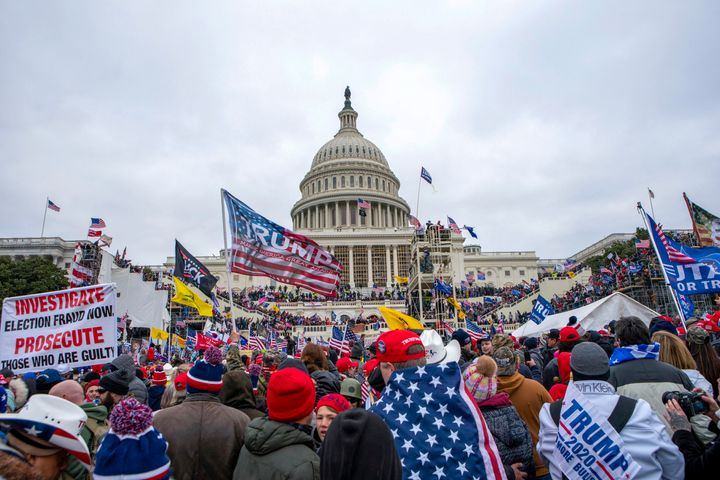 Rioters loyal to President Donald Trump are seen at the U.S. Capitol in Washington, D.C., on Jan. 6, 2021.