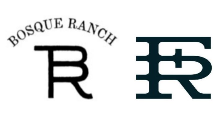 Both companies, Bosque Ranch and Free Rein Coffee Company, have logos that feature a pair of overlapping stacked letters.
