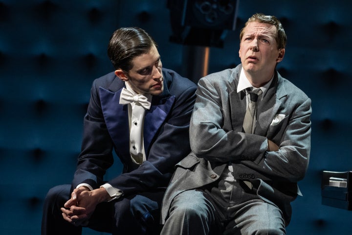 (Left to Right) John Zdrojeski and Sean Hayes in "Good Night, Oscar"