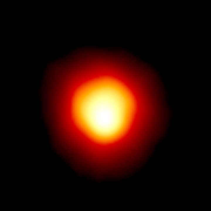 This image made with the Hubble Space Telescope and released by NASA on Aug. 10, 2020 shows the star Alpha Orionis, or Betelgeuse, a red supergiant. The star, one of the biggest and brightest in the night sky, will momentarily vanish as an asteroid passes in front of it late Monday, Dec. 11, 2023, into early Tuesday.