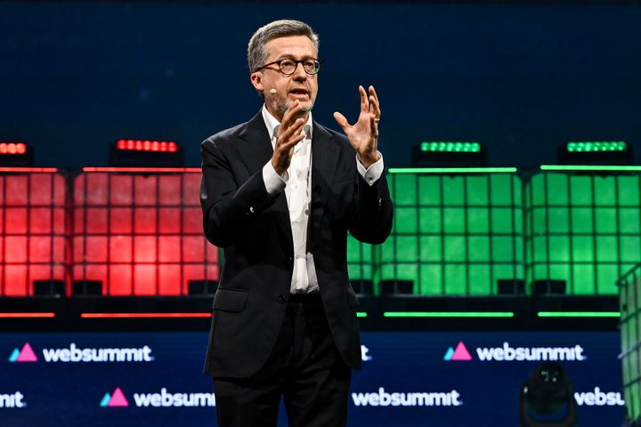 Carlos Moedas, the mayor of Lisbon, at the 2023 Web Summit at the Altice Arena in Lisbon, Portugal.
