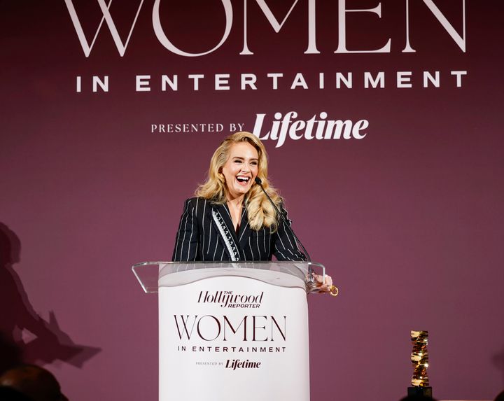 Adele received the Sherry Lansing Leadership Award for her music career and philanthropy.