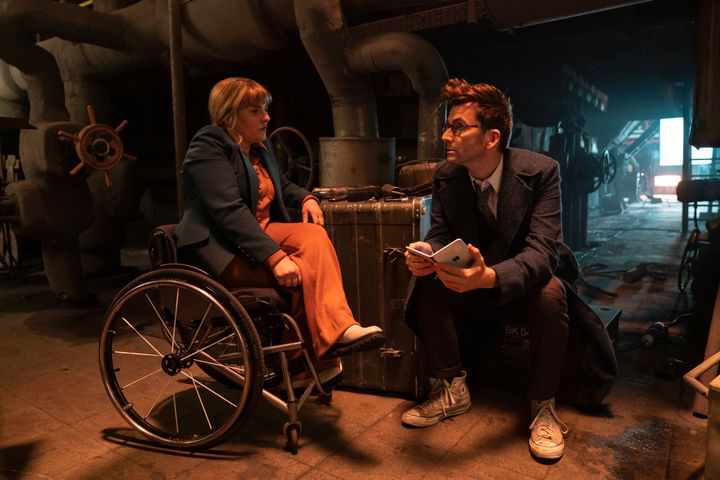 Ruth Madeley and David Tennant on the set of Doctor Who
