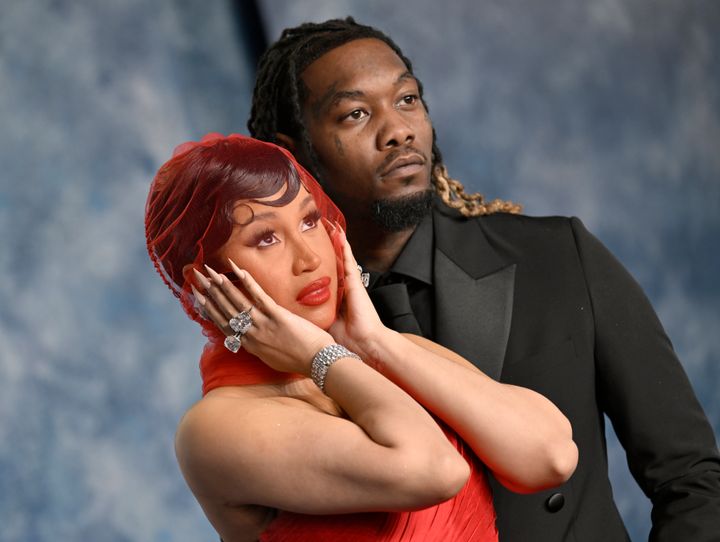 Cardi B says she has split from husband Offset, seen here at 2023's Vanity Fair Oscar Party.