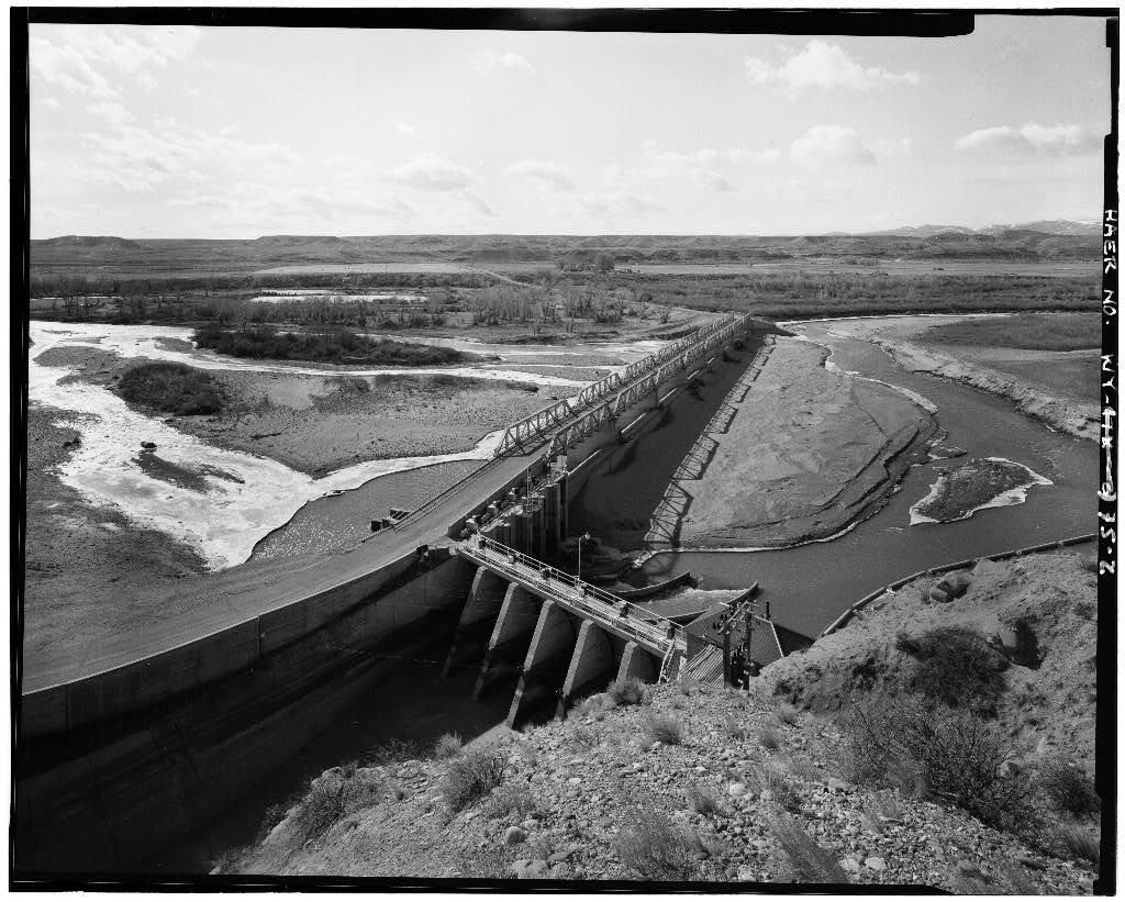 Wind River Diversion Dam Bridge, Spanning Wind River on County Road No. 24, Morton, Fremont County, WY Photos from Survey HAER WY-75 circa 1968.