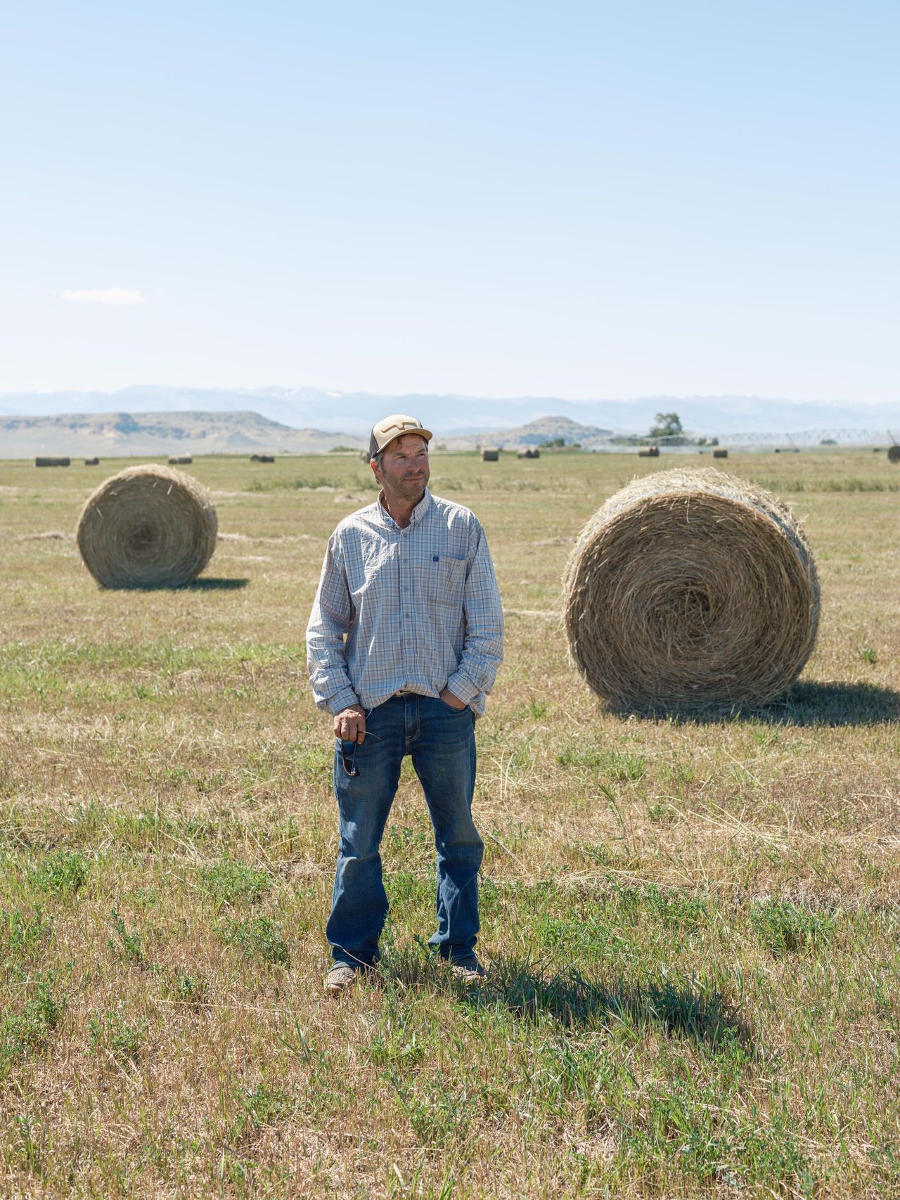 George Hellyer at his home next to the Wind River Tribal Buffalo Initiative on Aug. 15, 2023. Hellyer's land sits right in the middle of the Wind River Tribal Buffalo Initiative. He supports its mission and is keen to sell to the nonprofit if they are able to raise the funds.