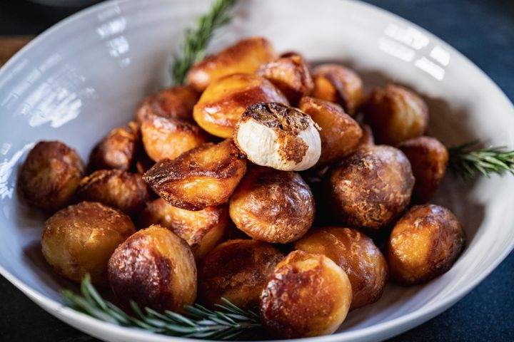 Bowlful of crunchy roast potatoes