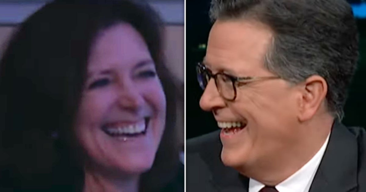 NextImg:Stephen Colbert’s Crowd Goes Wild For His Wife Over Her Role In Exploding Appendix Story