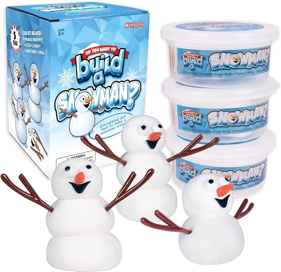 Create make SNOWMAN KIT Christmas build your Own Mini Foam Putty Slime Kids