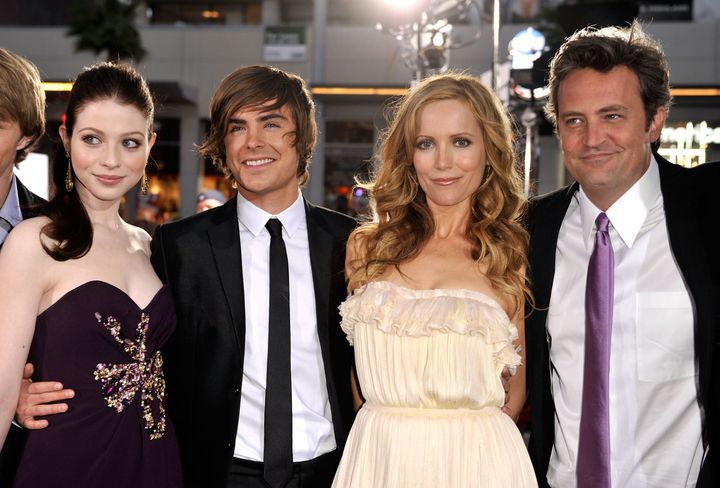 Michelle Trachtenberg (left), Zac Efron, Leslie Mann and Matthew Perry at the premiere of "17 Again" in 2009.