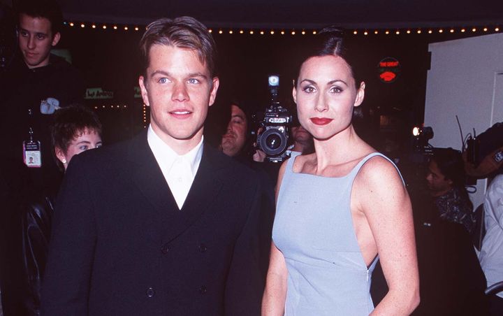 Matt Damon and Minnie Driver at the premiere of Good Will Hunting