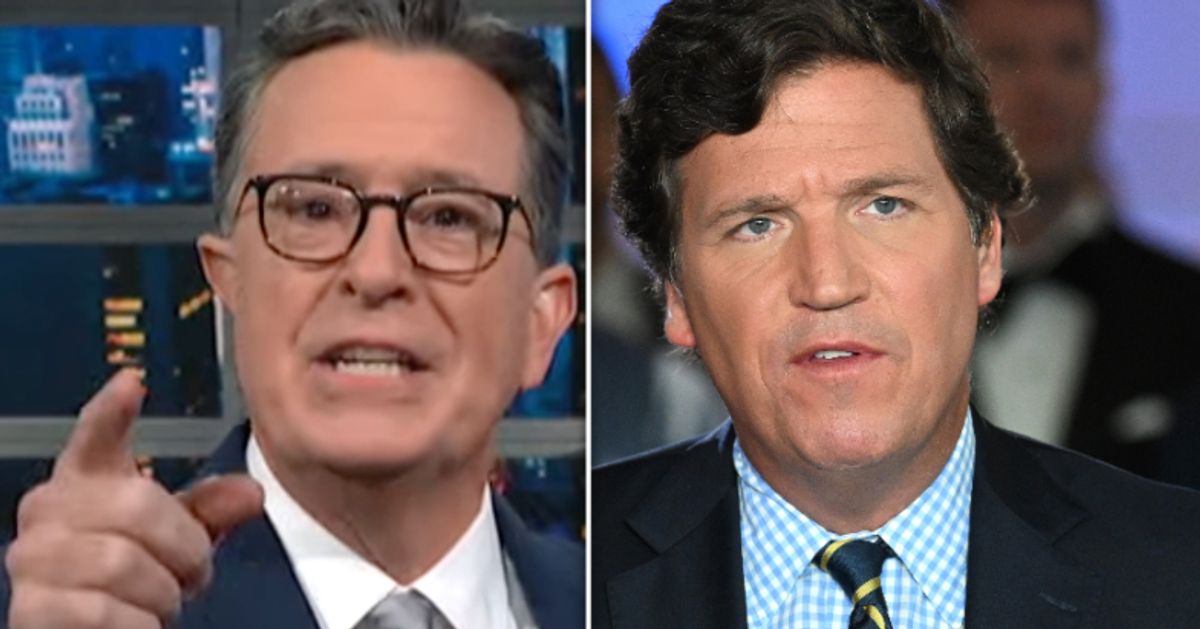 Colbert Trolls Tucker Carlson's New Network With Website Name Buy