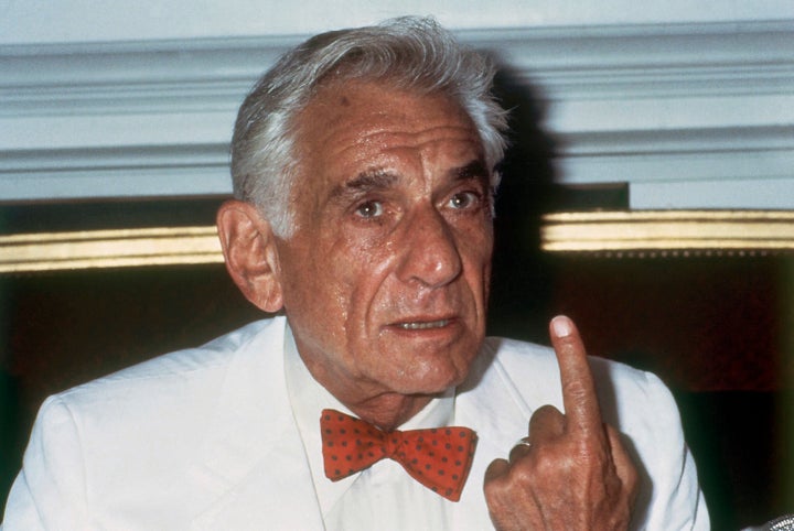 Bernstein appears at a press conference in Paris in June of 1986, the same year that the author spoke with him in Tommy's apartment.