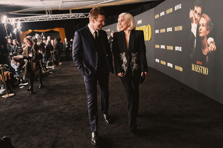 Bradley Cooper and Lady Gaga at the Dec. 12 premiere of "Maestro" in Los Angeles.