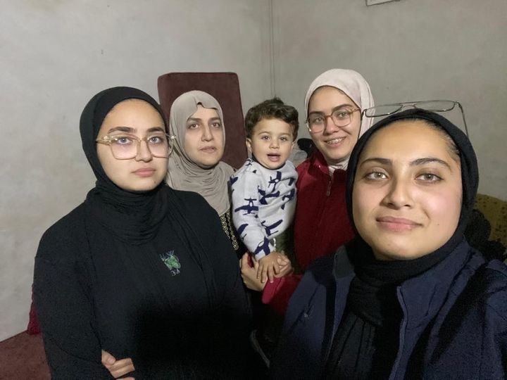 Heiam Alsawalhi's sister and her family sheltering near the Egyptian border.