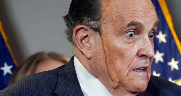 Rudy Giuliani speaks during a news conference at Republican National Committee headquarters on Nov. 19, 2020, in Washington.