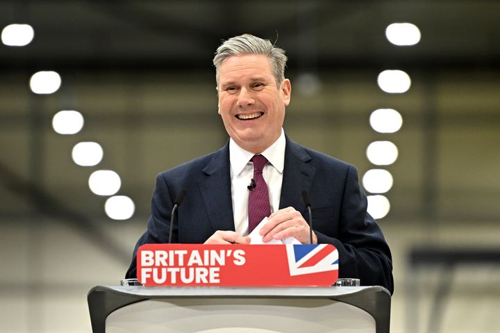 Keir Starmer delivers a speech at Silverstone Technology Park earlier this week.