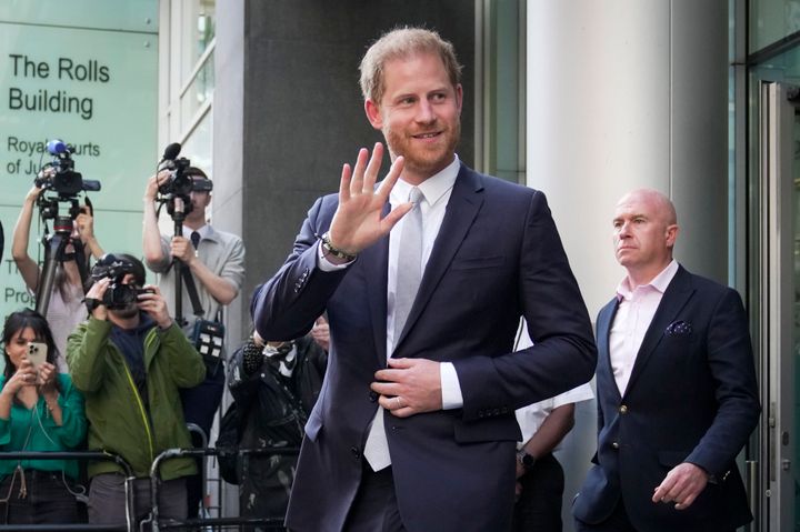 Prince Harry pictured leaving court in June